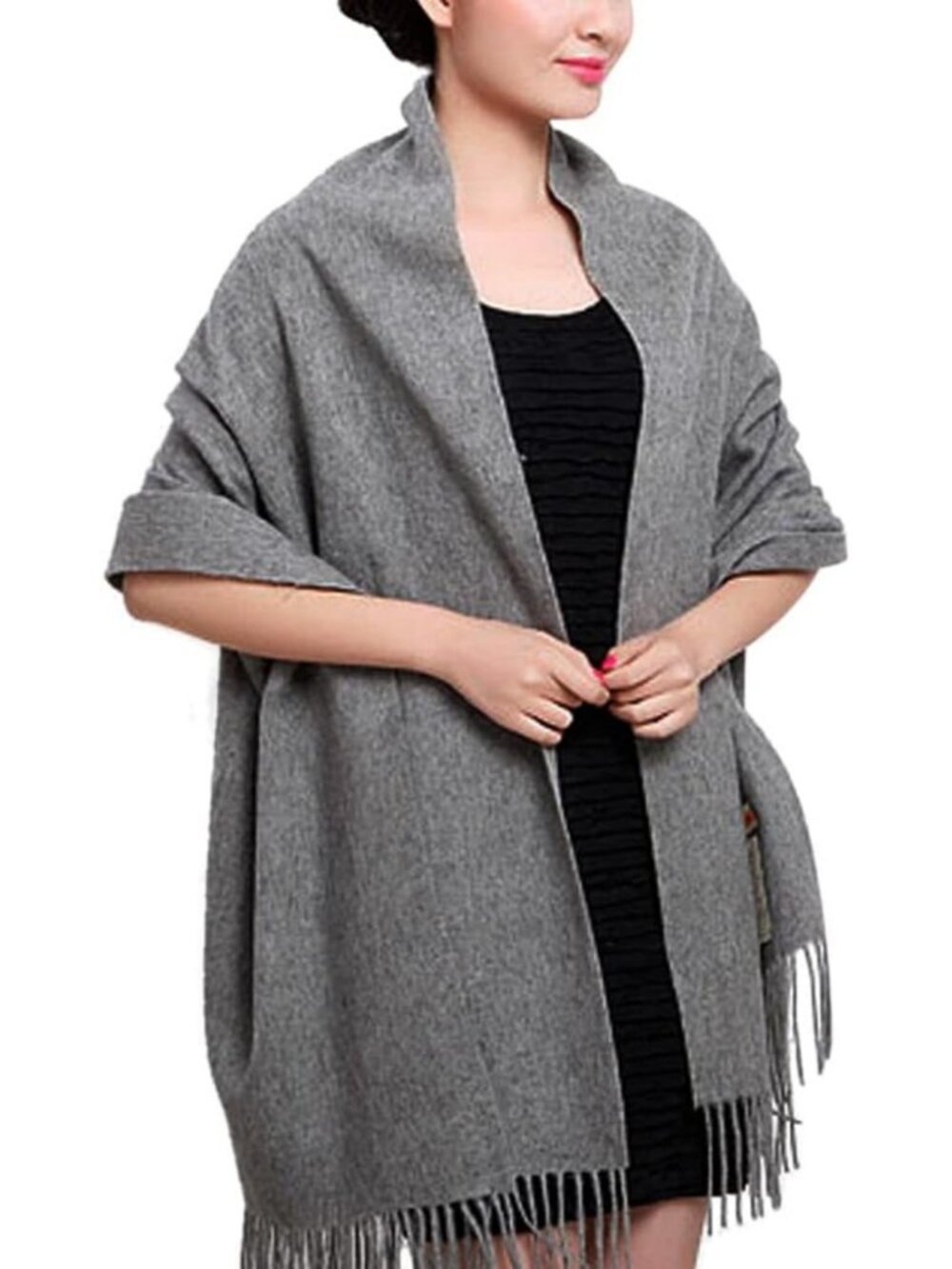 Cozy Thick Wool Shawl Blanket Scarf - Large Pashmina Wrap for Winter Travel